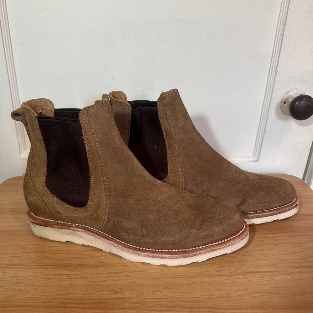 Tecovas Chelsea Boots Brown Suede Vibram Wedge Sole Men 11 D